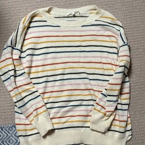 Emerson Fry Carolyn Rainbow Striped Sweater